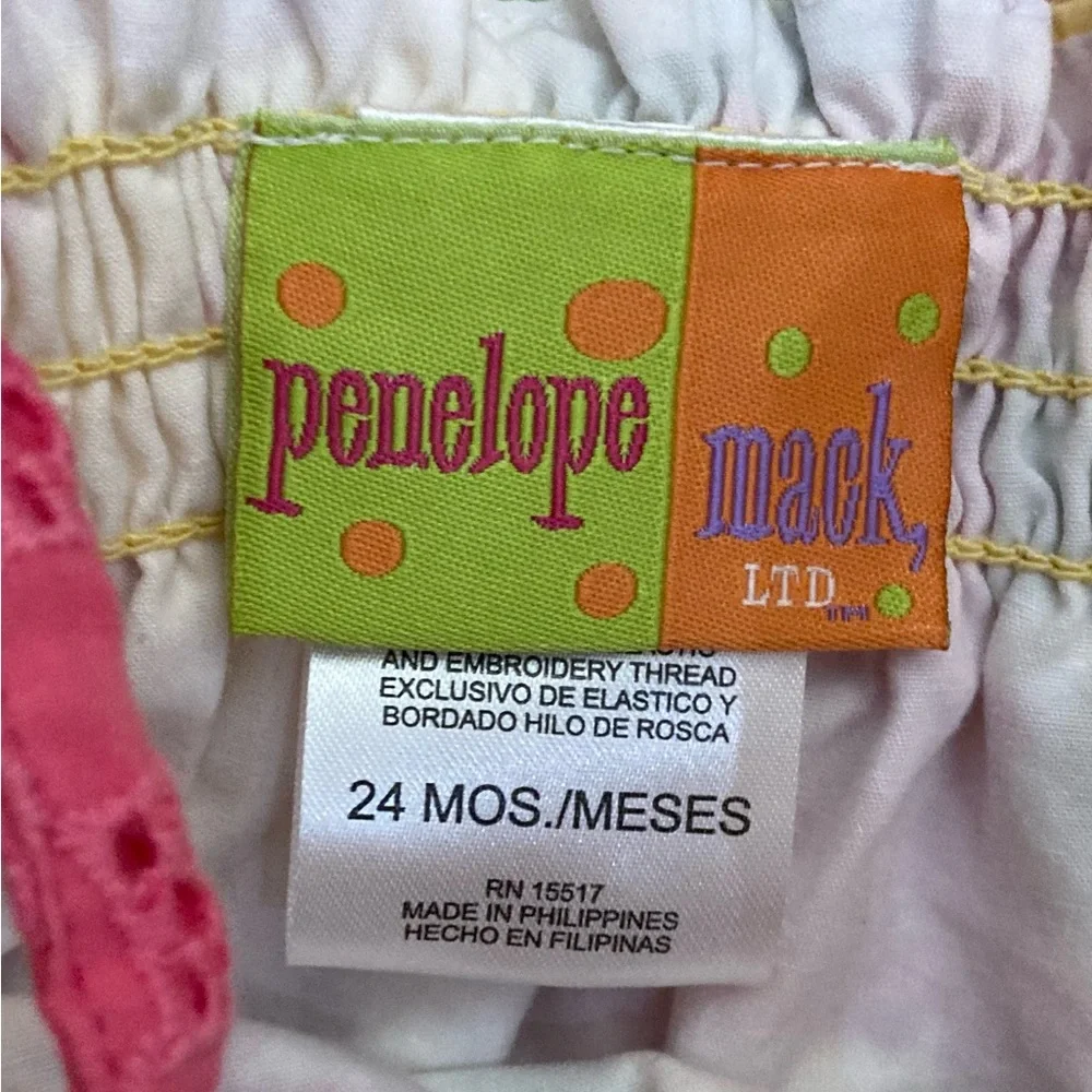 Penelope Mack Pink and Yellow Rose Pattern Dress 24m 2T